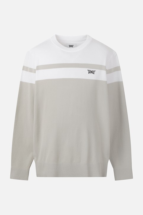 MEN COLOR BLOCKED ROUND NECK SWEATER