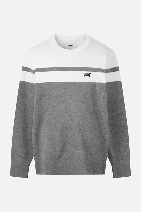 MEN COLOR BLOCKED ROUND NECK SWEATER