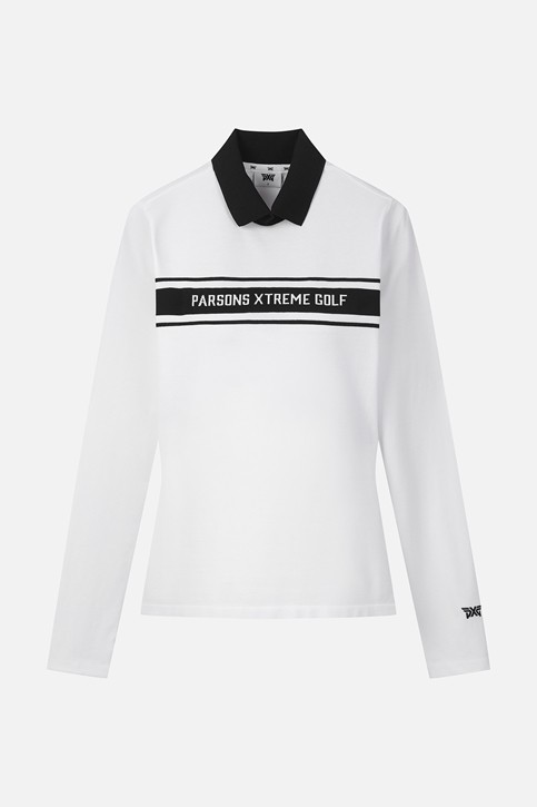 WOMEN LOGO POINT COLLARED LONG SLEEVE