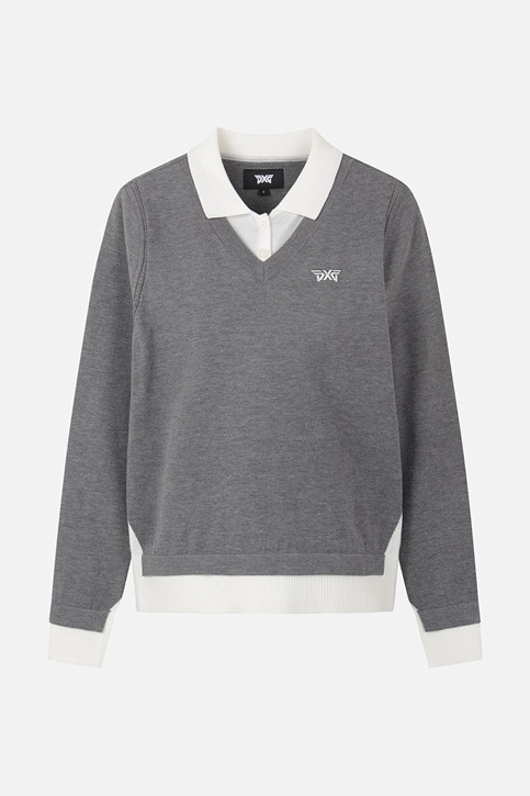 WOMEN FAKE LAYERED SWEATER