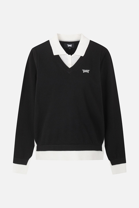 WOMEN FAKE LAYERED SWEATER