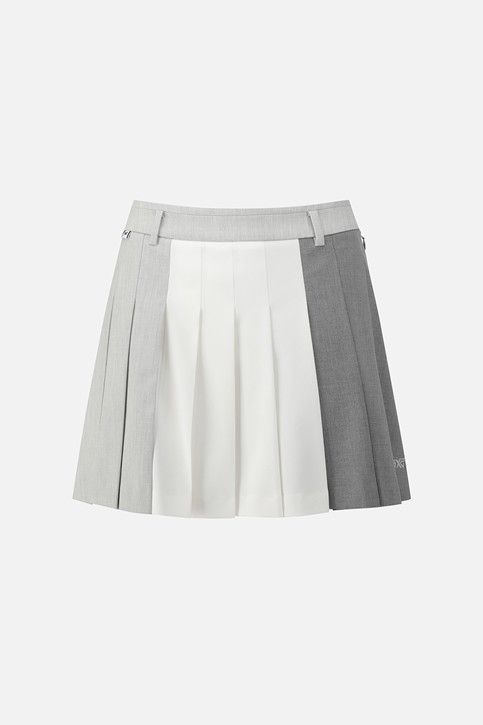 WOMEN TRICOLOR PLEATED SKIRTS