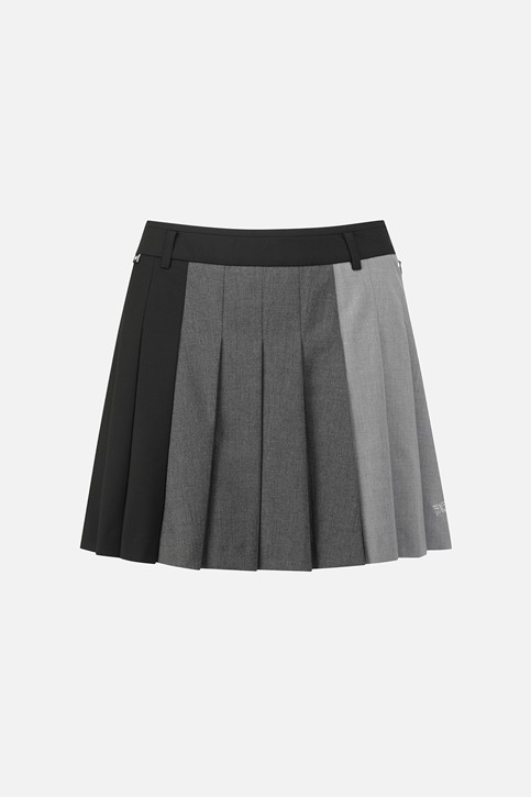 WOMEN TRICOLOR PLEATED SKIRTS