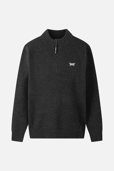 MEN GEN-X CASHEMRE BLEND SET HALF-ZIP SWEATER PKWPM411713 D/GREY 상품 이미지 1