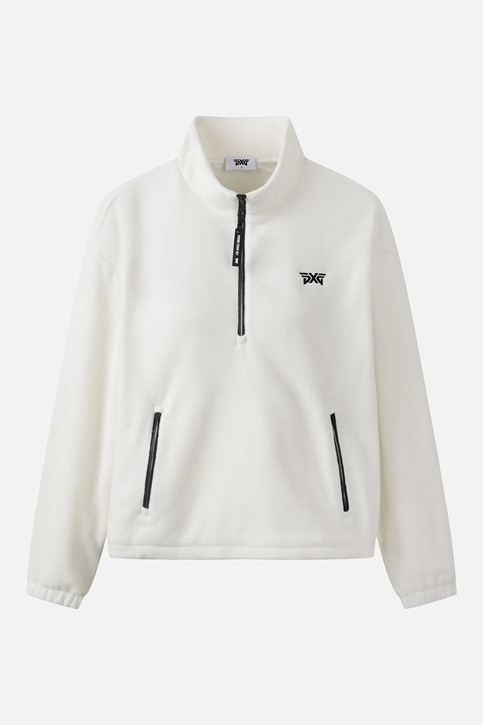 WOMEN ESSENTIAL HALF-ZIP LONG SLEEVE PKWPW111401 WHITE 상품 이미지 1