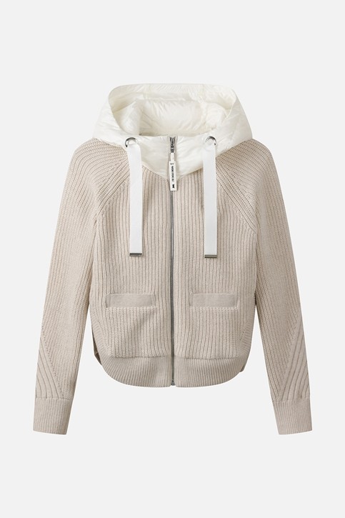 WOMEN SIDE OPEN WOVEN HYBRID DOWN JACKET PKWPW431905 BEIGE 상품 이미지 1