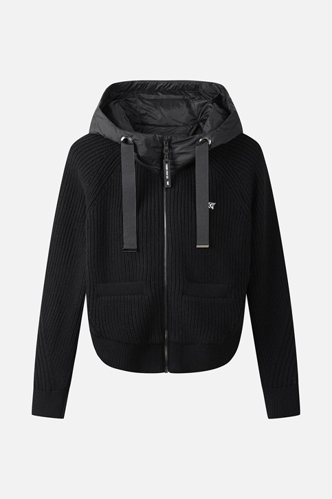 WOMEN SIDE OPEN WOVEN HYBRID DOWN JACKET PKWPW431921 BLACK 상품 이미지 1