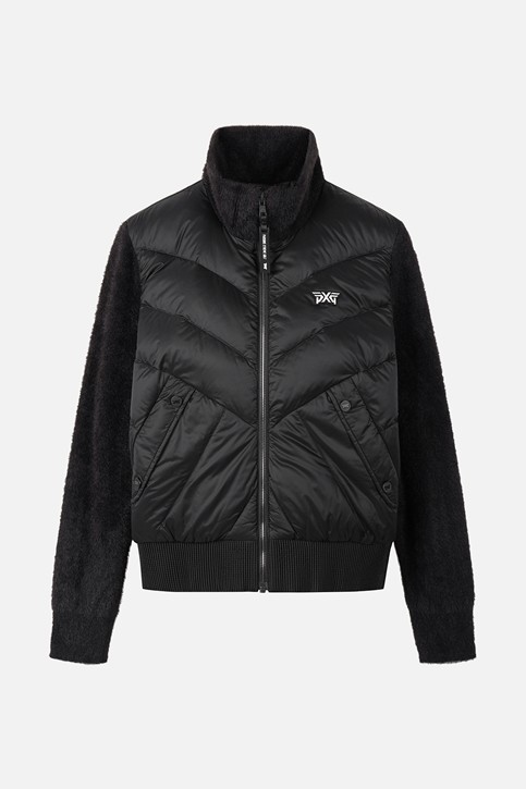 WOMEN KNIT HYBRID DOWN JACKET PKWPW631221 BLACK 상품 이미지 1