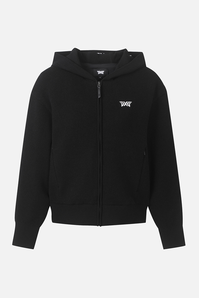 FULL ZIP-UP HOODED KNIT