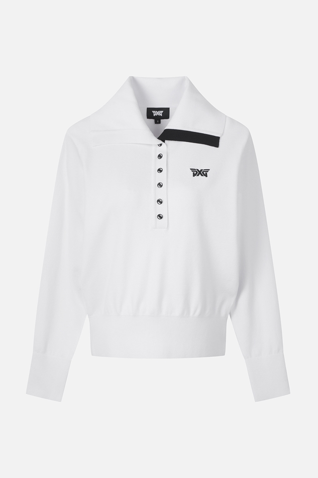 ONE POINT COLLAR-NECK SWEATER