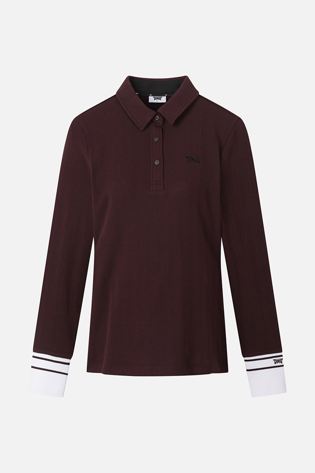 WOMEN TEXTURED COLLAR LONG-SLEEVE