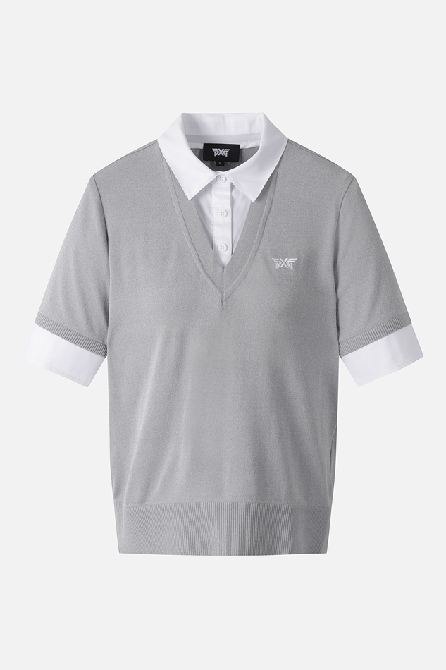 WOMENS COLLARED SHORT SLEEVE KNIT