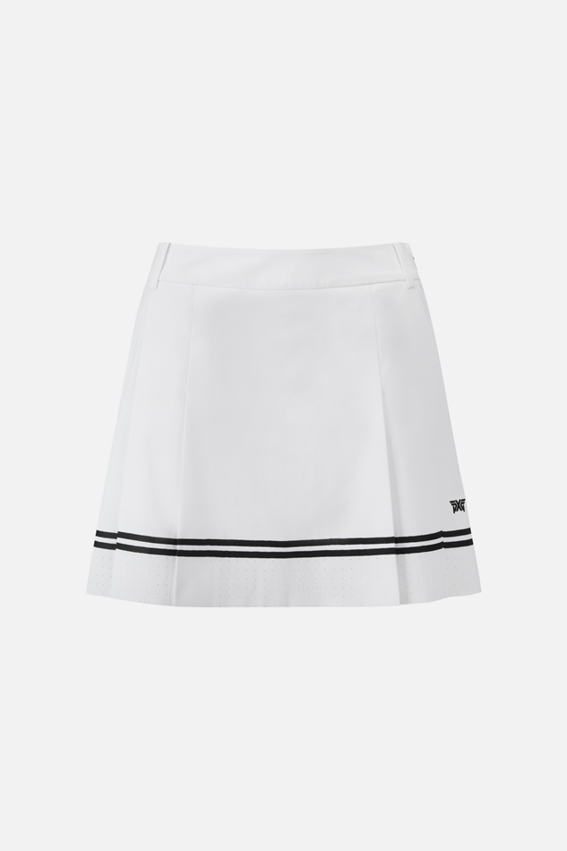 WOMENS PERFORATION PLEATED SKIRT