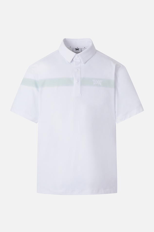 SUMMER COLOR BLOCKED ONE POINT COLLAR T-SHIRT