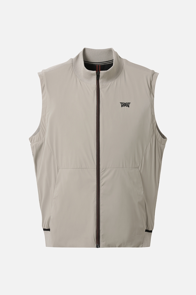 FULL ZIP-UP HYBRID KNIT VEST