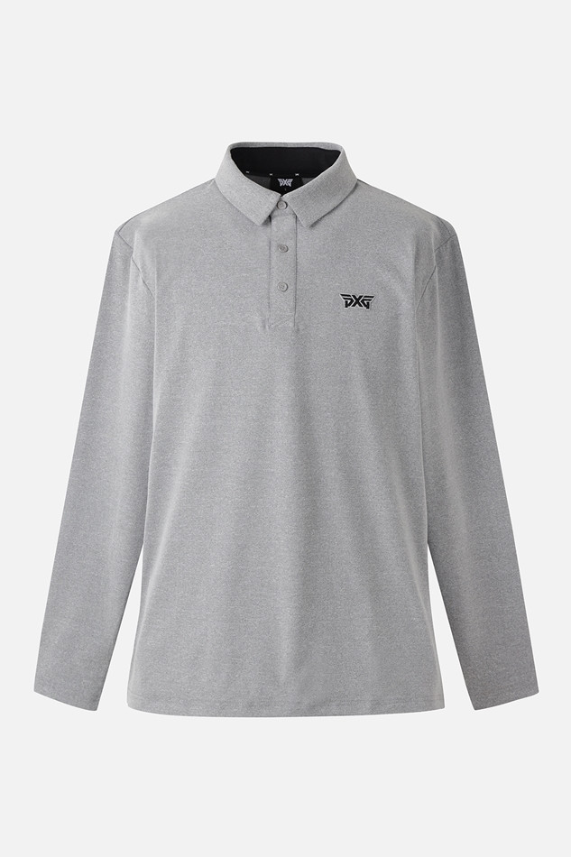 MEN ESSENTITAL BRUSHED COLLAR LONG SLEEVE PKFCM211112 M/GREY