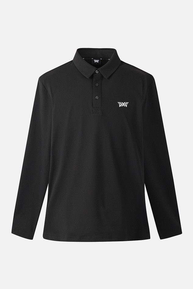 MEN ESSENTITAL BRUSHED COLLAR LONG SLEEVE PKFCM211121 BLACK 상품 이미지