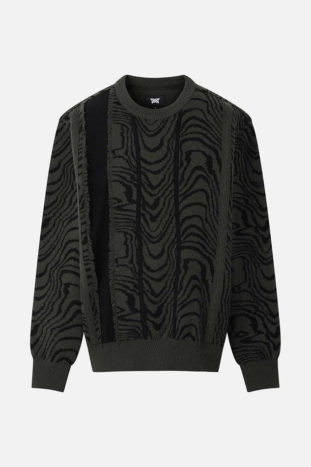 MEN DAMASCUS ROUND NECK SWEATER PKFCM410651 KHAKI 상품 이미지