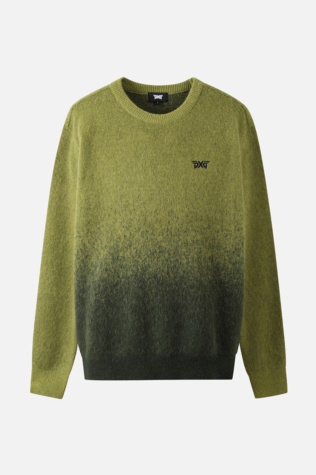 MEN GRADATION ROUND NECK SWEATER PKFCM411108 MOSS GREEN 상품 이미지 1