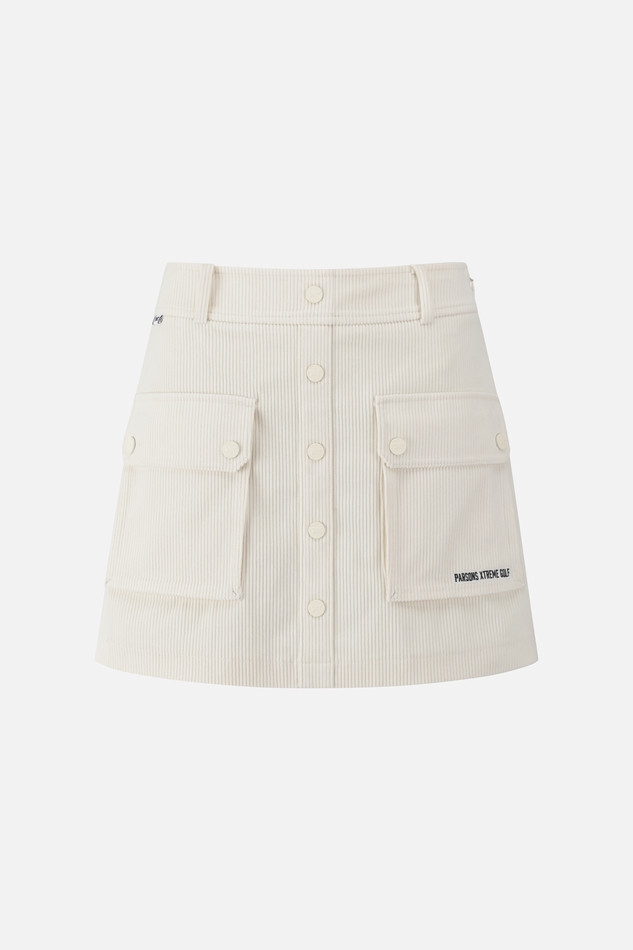 WOMEN CORDUROY SKIRT PKFCW560501 WHITE 상품 이미지 1