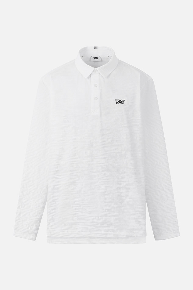 MEN TEXTURED COLLAR LONG SLEEVE PKFPM210501 WHITE 상품 이미지