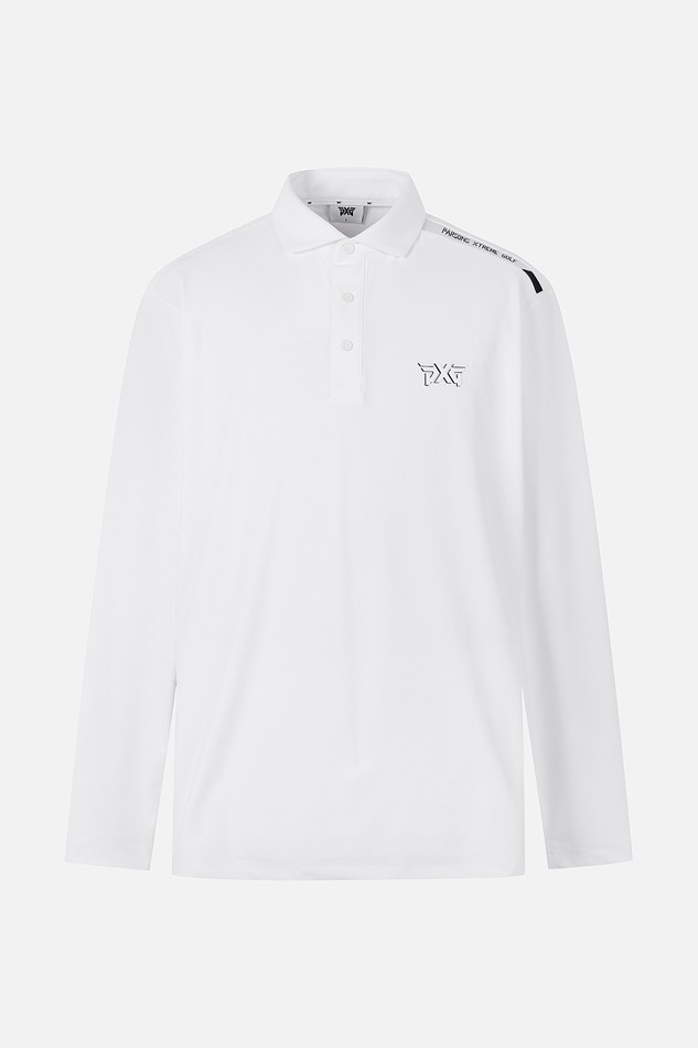 MEN ESSENTIAL COLLAR LONG SLEEVE PKFPM210601 WHITE 상품 이미지
