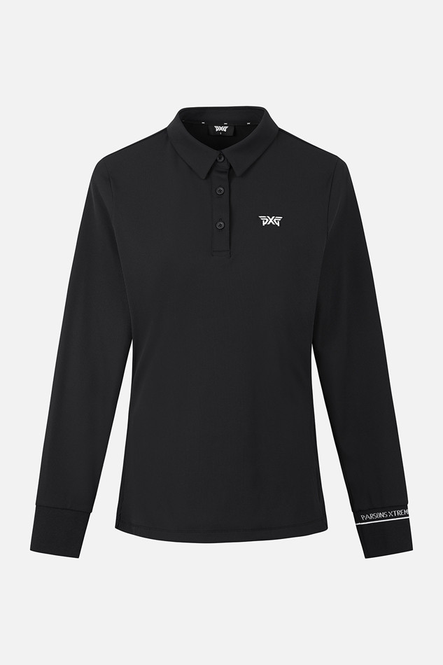 WOMEN BASIC COLLAR LONG SLEEVE PKFPW210421 BLACK 상품 이미지