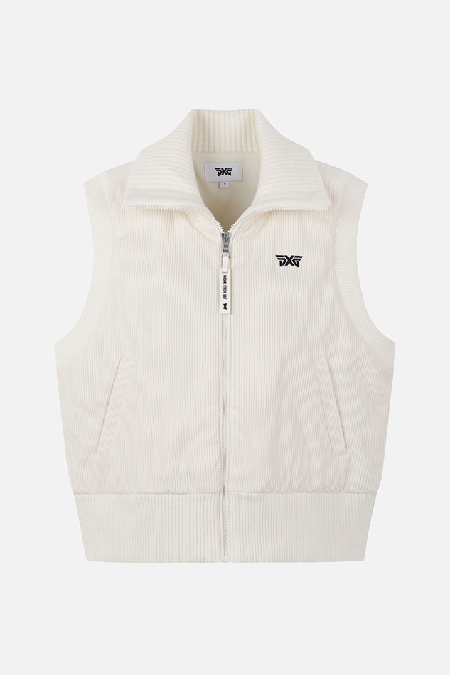 WOMEN WOVEN HYBRID KNIT VEST PKFPW421101 WHITE 상품 이미지 1