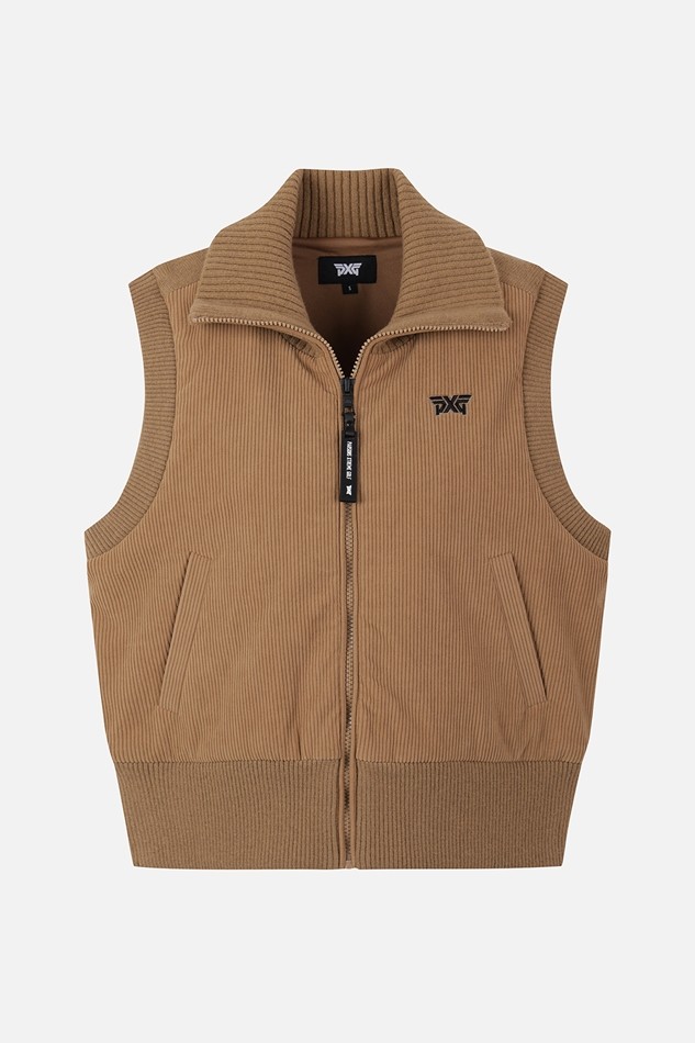 WOMEN WOVEN HYBRID KNIT VEST PKFPW421105 BEIGE 상품 이미지 1