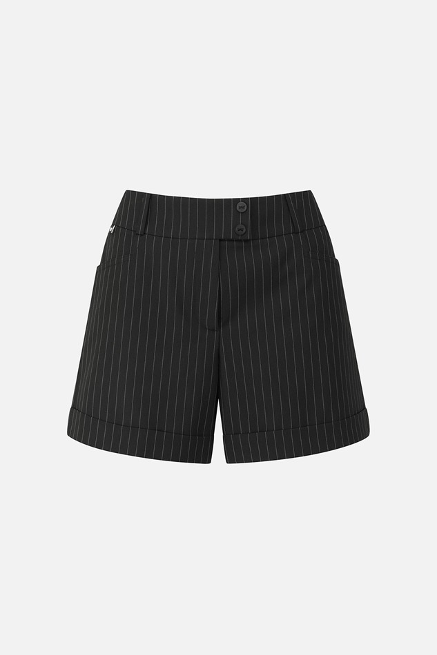 WOMEN STRIPED SHORTS PKFPW520121 BLACK 상품 이미지