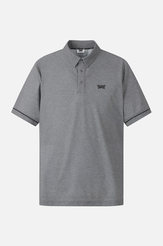 MEN TWO-TONE PRINT COLLAR SHORT SLEEVE