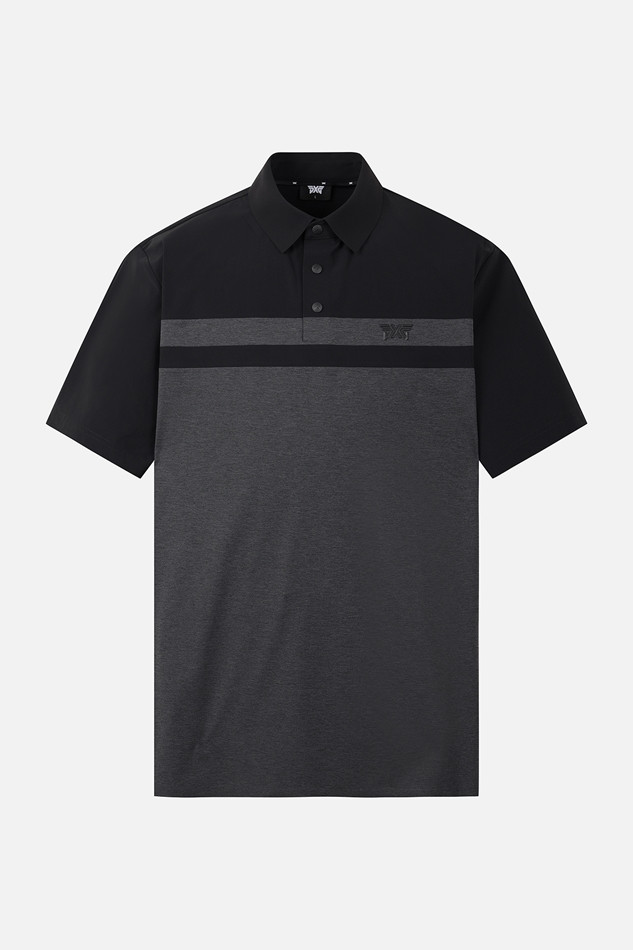 MEN COLOR BLOCKED COLLAR SHORT SLEEVE