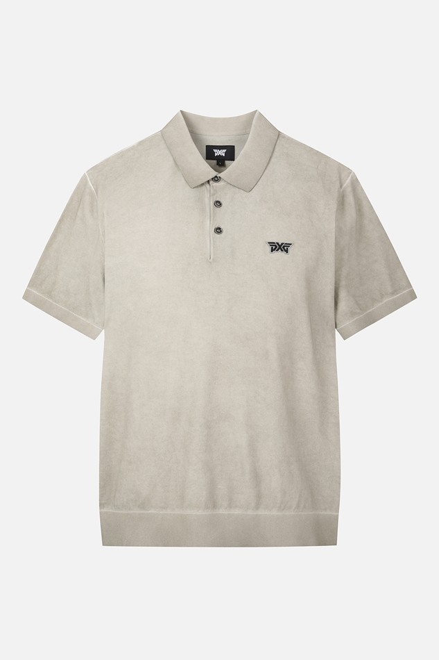 MEN TWO-TONE SHORT SLEEVE COLLAR SWEATER