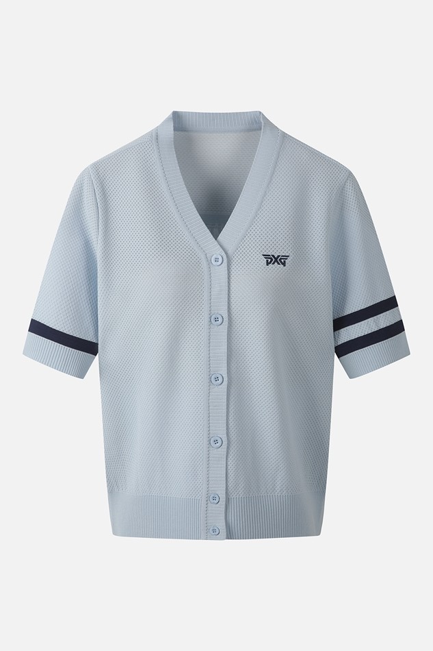 WOMEN SHORT SLEEVE KNIT CARDIGAN