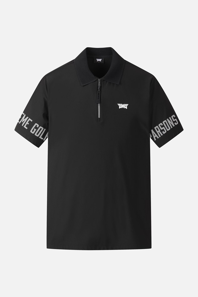 MEN LETTERING LOGO POINT COLLAR SHORT SLEEVE