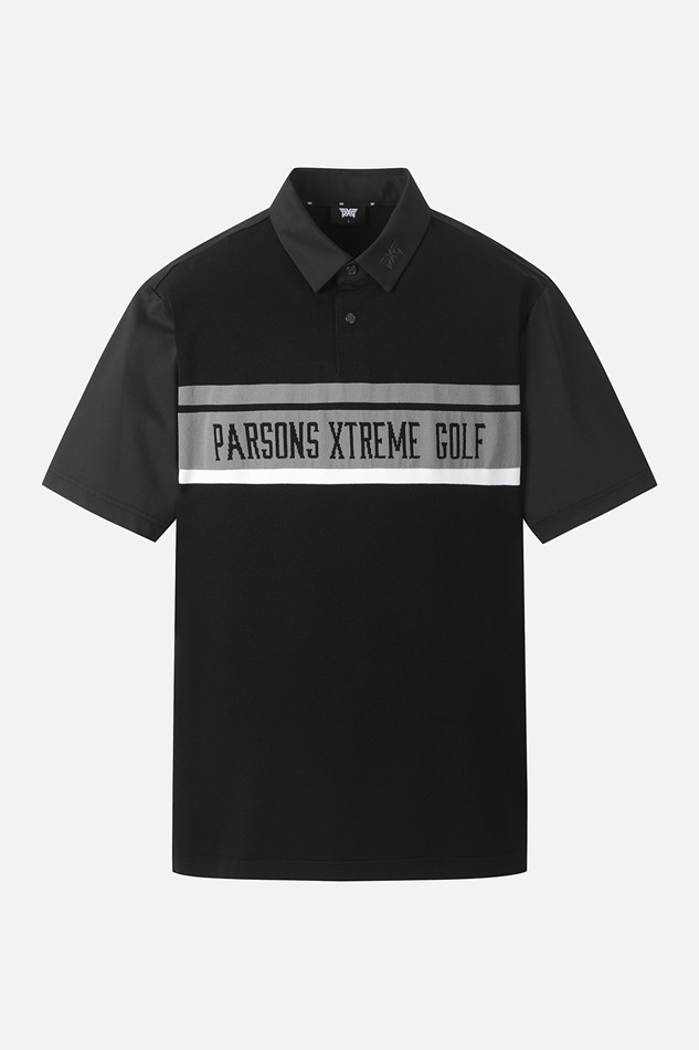 MEN KNIT HYBRID COLLAR SHORT SLEEVE