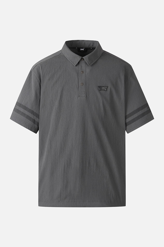 MEN NEW TEXTURED COOLING COLLAR SHORT SLEEVE