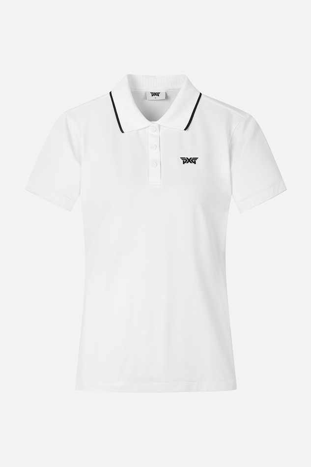 WOMEN BASIC COLLARED SHORT SLEEVE