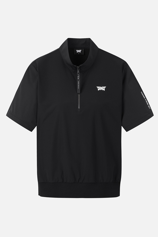 WOMEN PERFORATED ZIP-UP SHORT SLEEVE