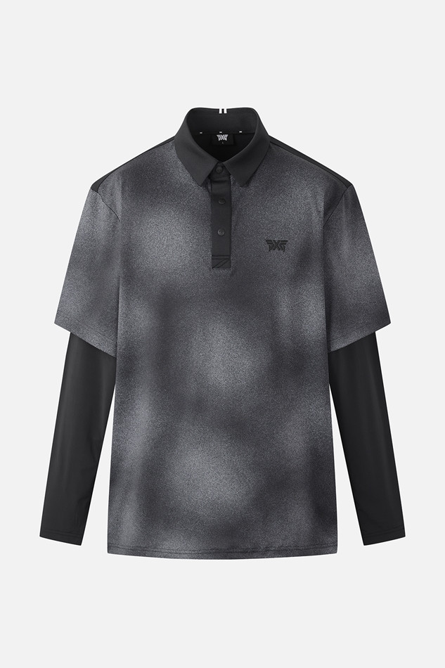 MEN COOL SLEEVE LAYERD COLLAR LONG SLEEVE