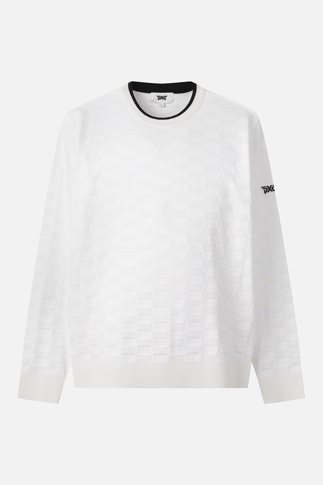 MEN JACQUARD ROUND NECK SWEATER