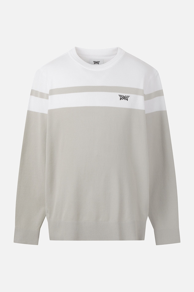 MEN COLOR BLOCKED ROUND NECK SWEATER