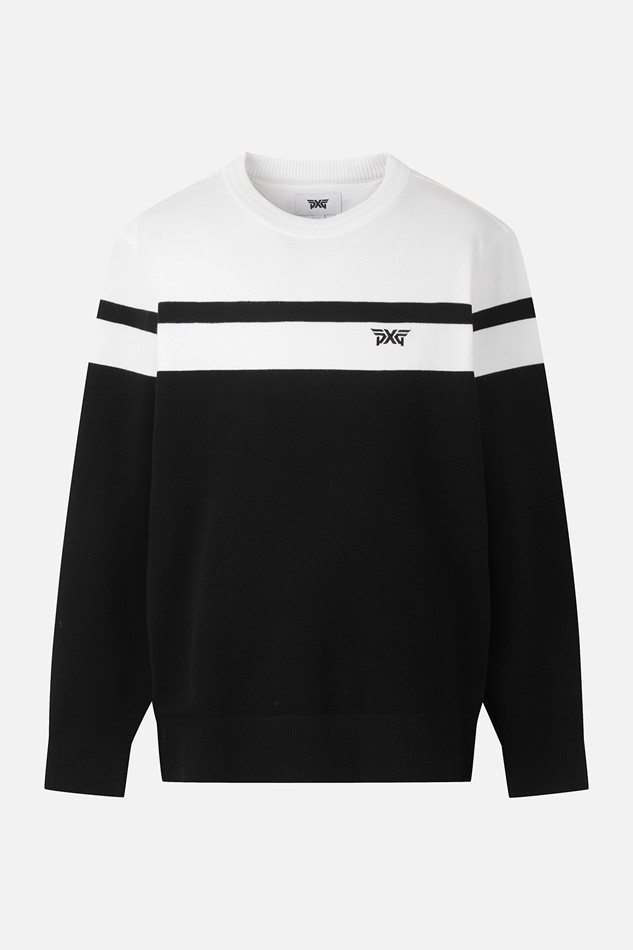 MEN COLOR BLOCKED ROUND NECK SWEATER