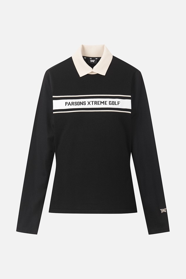 WOMEN LOGO POINT COLLARED LONG SLEEVE