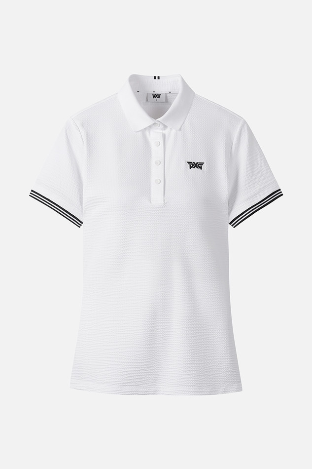 WOMEN NEW TEXTURED COLLAR SHORT SLEEVE