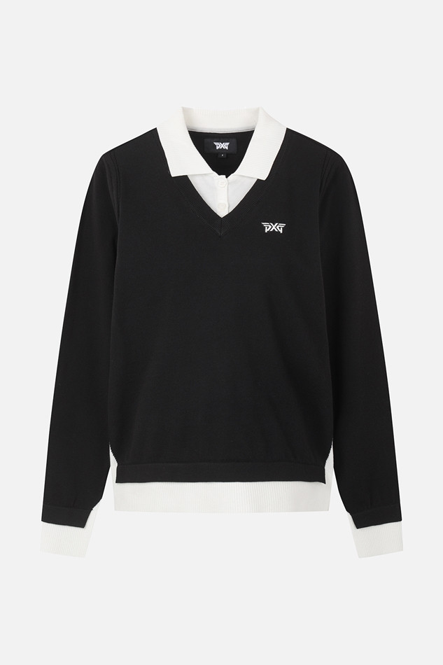 WOMEN FAKE LAYERED SWEATER