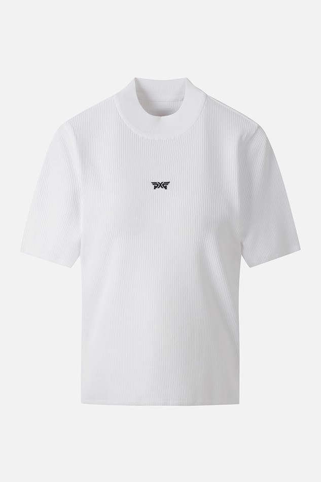 WOMEN SHORT SLEEVE MOCK NECK SWEATER