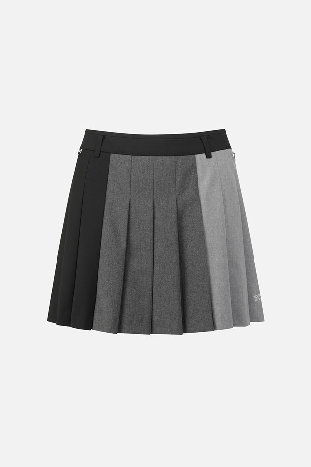 WOMEN TRICOLOR PLEATED SKIRTS