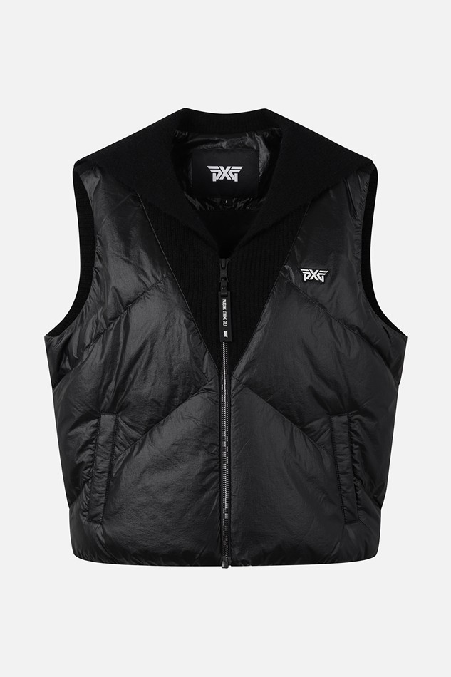 WOMEN WOVEN HYBRID VEST PKWCW421821 BLACK 상품 이미지 1