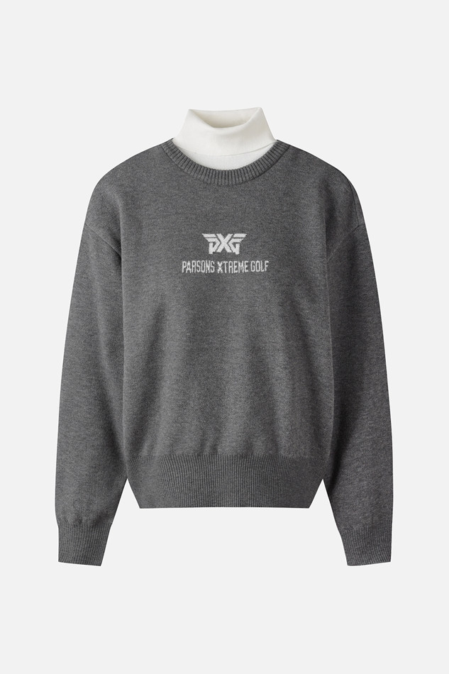 WOMEN WIND BLOCK HIGH-NECK SWEATER PKWPW411512 M/GREY 상품 이미지 1
